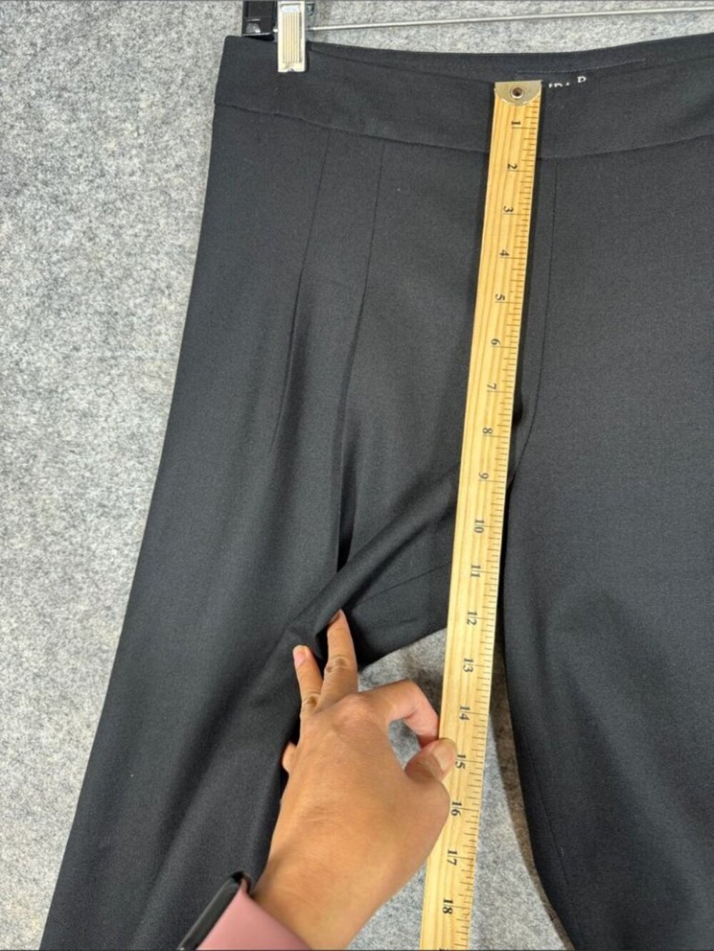 Lida Baday Black Wide Leg Wool Pants Size 8 Minimalist Career Trousers Classic - Picture 5 of 16